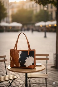 Bolso Tote de Cuero Vacuno Auténtico con Cremallera, Estilo Vintage, Gran Capacidad, para Viaje - Product Image 4