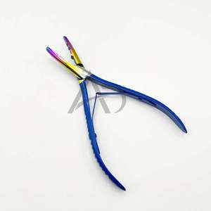 Pince à extensions de cheveux multifonctionnelle bleue avec arc-en-ciel, en acier inoxydable, outil de coiffure, impression de logo personnalisée - Product Image 1