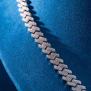 สร้อยคอคิวบาลิงค์ประดับเพชรโมอิสซาไนต์ VVS ขนาด 8 มม. เงินแท้ 925 ชุบโรเดียมและทองคำขาว ดีไซน์แบบ Iced Out สไตล์ฮิปฮอป เหมาะสำหรับเป็นของขวัญ - Product Image 5