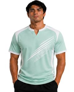 Light Gray And <b>White</b> Men Performance T Shirt Short Sleeve Athletic Sports Jersey Quick Dry Breathable Gym Training Custom Team - Product Image 1