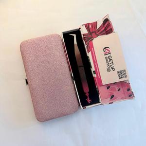 GETUP BROSONS IMPEX Eyelash Tweezers Stainless Steel Smooth Tip Precision <b>Glitter</b> Case Packaging <b>Red</b> Brown Coating Model - Product Image 1