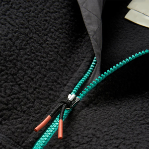 Veste polaire Sherpa homme automne-hiver noire, coupe décontractée, col montant, fermeture éclair quart de tour, coupe-vent, sweat-shirt décontracté, vêtement d'extérieur - Product Image 3