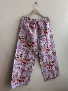 Nouveau pantalon de pyjama en coton Kantha imprimé fait main, confortable et relaxant pour homme et femme - Product Image 4