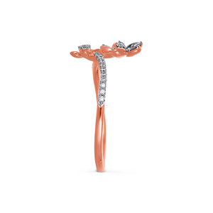 Bague de fiançailles haut de gamme pour femme, diamants marquise de 0,35 ct, bande ouverte avec accents floraux, prix de gros - Product Image 4