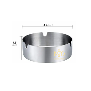 Cendrier de voiture rond en acier inoxydable argenté de haute qualité, style américain, taille et logo personnalisables pour la voiture, la maison, le bureau - Product Image 2