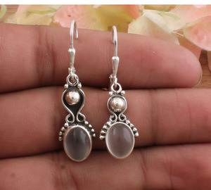 Pendientes de Piedra Lunar Blanca Natural, Plata de Ley 925, Pendientes Geométricos Colgantes, Joyería de Piedra Natal de Junio para Mujer, Fiesta de Bodas, Lujo - Product Image 6