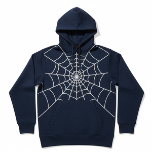 Heavyweight Hoodie Bulk Custom Logo <b>Men</b> Tracksuit Spider Web Fleece <b>Pullover</b> Unisex Hooded Sweatshirt Factory - Product Image 3