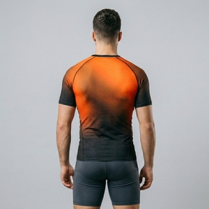 Custom Fitness Compression Shirt Men Half Sleeve <b>Athletic</b> Training Gym Running Performance Sportswear Wear - Product Image 2
