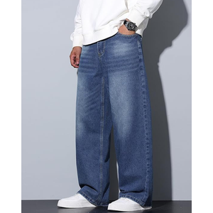Pantalones Vaqueros Anchos para Hombre – Corte Holgado de Tiro Medio, Estilo Hip Hop Skater, Pantalones de Mezclilla Casuales de Streetwear - Product Image 3