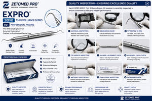 Expros 20F/O Thin Williams Explorer, Explorador Dental de Doble Punta # Zetomed Pro de Acero Inoxidable 31 - Product Image 2