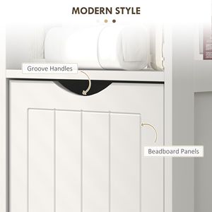 Mobiletto da Bagno Bianco Sottile Salvaspazio con 2 Cassetti e 3 Ripiani Aperti, Armadietto Stretto da Terra - Product Image 5