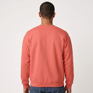 Sweat-shirt à col rond en corail pour homme, coupe classique, en molleton, pull décontracté à manches longues, couleur unie, tricoté en coton, streetwear - Product Image 2