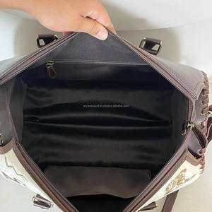 Bolso de Viaje Elegante Hecho a Mano de Cuero Genuino de Vaca Estilo Western 2026, Bolso de Hombro Vintage de Piel con Pelo para Fin de Semana - Product Image 6