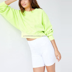 สเวตเชิ้ตคอกลมของผู้หญิงเสื้อครอปของ100% คอตตอนสีเรียบออกแบบโลโก้ของคุณเอง - Product Image 2