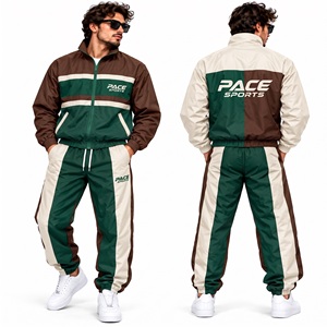 mens navy light blue <b>white</b> <b>jacket</b> and pant set full zip windbreaker <b>jacket</b> diagonal block track pant athletic training suit - Product Image 3