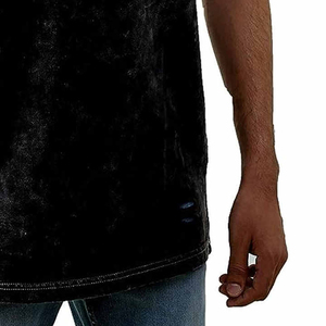 Unisex Distressed Ripped Holes Acid Wash T-<b>Shirt</b> Oversized Baggy Fit Heavyweight Cotton Vintage Hip Hop Streetwear Tee <b>Y2K</b> - Product Image 5