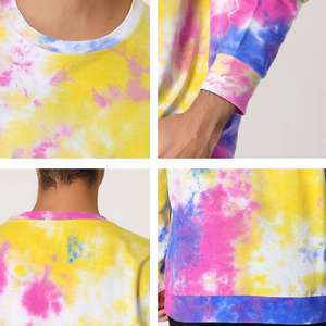 Sudadera de manga larga con cuello redondo y estampado tie-dye para hombre, corte regular, informal, tejida, moda de primavera para hombre a precio económico. - Product Image 6