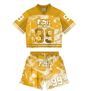 Conjunto de Ropa Urbana con Estampado por Sublimación, Camiseta de Manga Corta con Cuello en V, Pantalones Cortos con Cordón, para Hombre Adulto, Ropa Casual de Verano, Ligera y Ecológica - Product Image 5