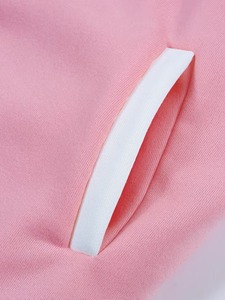 Premium Breathable Eco-Friendly <b>Fleece</b> <b>Lining</b> High Street Summer Pink Men's Varsity <b>Jacket</b> Embroidered Logo Patch Designs OEM - Product Image 3