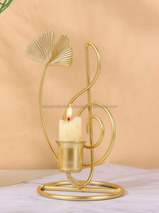 Bougeoirs en fonte or bougeoir en fil métallique vintage pour mariage fleur de lotus - Product Image 6