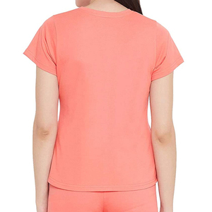 Conjunto de 2 Piezas para Mujer, Camiseta de Manga Corta con Estampado de Búho de Dibujos Animados, Cuello Redondo, Corte Regular, Pantalones Cortos, Estilo Casual, Transpirable, para Primavera/Verano - Product Image 5