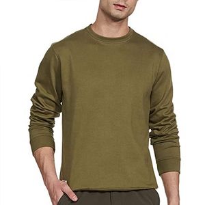 Sudadera de Cuello Redondo Color Verde Oliva para Hombre, Corte Regular, Color Sólido, Tejido de Punto, Informal, para Otoño - Product Image 6