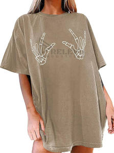 Camiseta de hombre de manga corta con estampado de hueso, de tejido de punto holgado y transpirable, 100% algodón, de secado rápido, corte regular, con letras. - Product Image 4