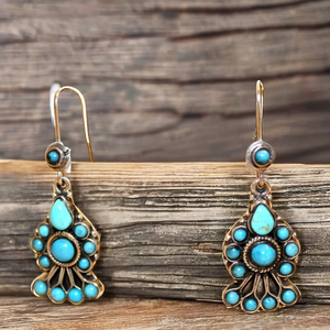 Boucles d'oreilles pendantes en argent sterling 925 et turquoise, fabriquées à la main au Népal, tendance pour les acheteurs en gros - Product Image 1