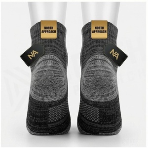 Ankle <b>Socks</b> Striped Pattern Breathable Running <b>Socks</b> for Adults Summer Season Standard Thickness Knitted Design - Product Image 2