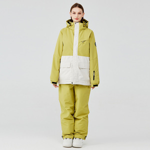 Ensemble de vêtements de ski unisexe, veste à capuche à imprimé neige, pantalon noir, fermeture éclair imperméable, tenue adulte - Product Image 3