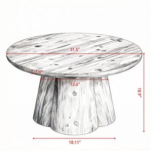 Tavolino d'appoggio antico in legno da 31,5 pollici per soggiorno, uso domestico e alberghiero - Product Image 3