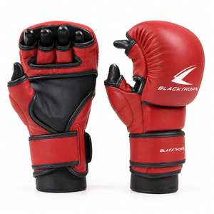 ถุงมือชกมวย MMA แบบสั่งทำพิเศษ สำหรับซ้อมคิกบ็อกซิ่งและมวยไทย สายรัดกว้าง 4 นิ้ว หนัง PU แบบตีนตุ๊กแก - Product Image 6