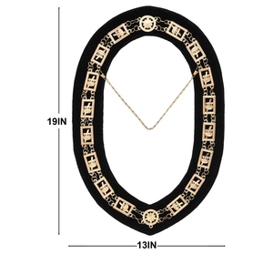 Collar de Cadena de los Caballeros Templarios de Lujo 2026, Medallones Cruzados de Metal Color Dorado, Regalia Masónica Tradicional, Fabricante Personalizado - Product Image 2