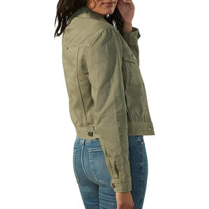 Hot Sale Wholesale Slim FitWomen <b>Denim</b> Jacket Washed Plain Dyed Jean <b>material</b> soft Women <b>Denim</b> Jacket Long Sleeves for Outdoor - Product Image 5