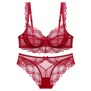 Conjunto de lencería elegante para mujer, diseño de encaje, material suave, ajuste cómodo, perfecto para ropa de dormir y ropa romántica - Product Image 1