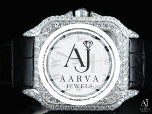 Montre analogique de luxe de style habillé, de haute qualité, avec incrustation de diamants, réserve de marche mécanique, boîtier en acier inoxydable, bracelet en cuir blanc, 20 mm - Product Image 5