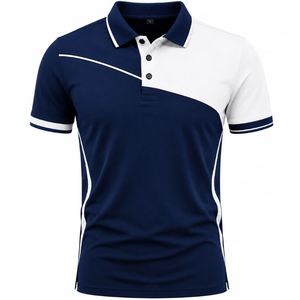 T-shirt décontracté pour homme en maille unie à manches courtes, polyester/coton, respirant, séchage rapide, logo avant, design rouge et noir, ODM - Product Image 4