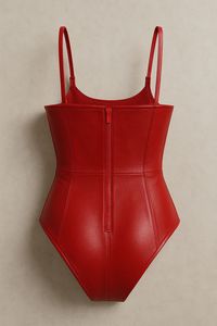 Women's Premium Faux Leather Bodysuit – Slim Fit Underwire One-Piece Teddy Lingerie with Adjustable Straps - Product Image 5