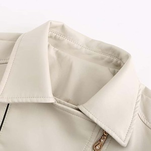 Blouson moto femme en similicuir, grande taille, respirant, manches amovibles, couleur unie, mode hiver - Product Image 4