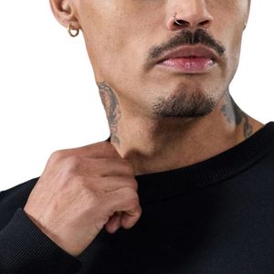Sudadera Negra de Cuello Redondo para Hombre, Informal, de Forro Polar, Manga Larga, Deportiva, para Gimnasio, Ropa de Calle, Moda de Invierno - Product Image 5