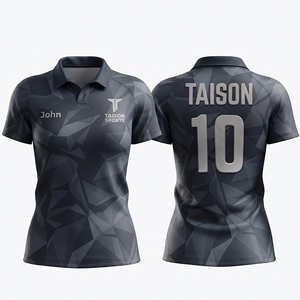 Maillot de rugby pour femme en polyester haute qualité 180 GSM, anti-humidité, beige et gris, design à panneaux, logo personnalisé par sublimation - Product Image 3