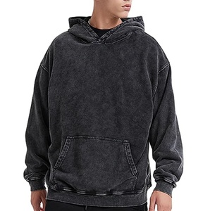 Sudadera con Capucha Extra Grande para Hombre, Diseño Personalizado OEM ODM, Lavado Ácido, Felpa Gruesa, Estilo Urbano, Transpirable, Retro Vintage - Product Image 4
