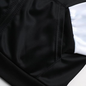 Black <b>White</b> Color Block Zip Front Kids Tracksuits Breathable Performance Fabric Elastic <b>Joggers</b> Lightweight Kids Tracksuits - Product Image 4