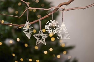 Adorno Navideño Metálico Tradicional para Colgar en el Árbol, Decoración Festiva para el Hogar y Fiestas, Accesorios de Temporada - Product Image 6
