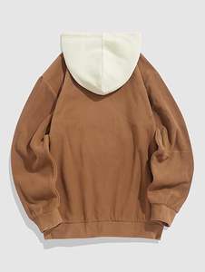 Sudadera con Capucha para Hombre, 100% Algodón, Resistente al Viento, Ecológica, con Gráfico de Montaña Bordado, Forro Polar Afelpado, Casual, con Cordón Ajustable - Product Image 3