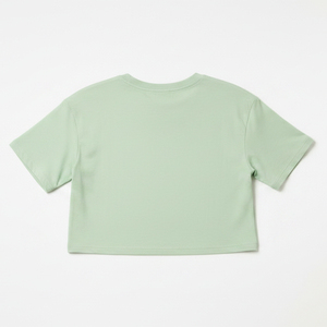 Custom Logo Women Crew Neck <b>Crop</b> <b>Top</b> T-Shirt Short Sleeve Boxy Fit Jersey Cotton Streetwear Wholesale T-Shirt OEM Service - Product Image 5