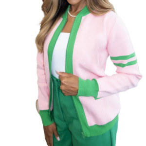 Suéteres Personalizados con Logotipo para Mujer, Suéter Verde de Sororidad, Suéter de Punto con Cuello en V para Mujer, Suéter de Manga Larga para Chica, Cárdigan de Punto Griego - Product Image 2