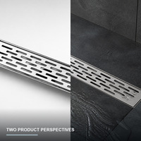 Drain de douche linéaire moderne en acier inoxydable à fentes avec grille amovible pour salle de bain, salle humide, projets de rénovation hôtelière