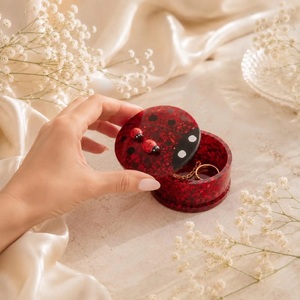 ILAHI's Eco-Friendly Handmade Resin <b>Mold</b>-Modern Round <b>Hand</b> Modeled Christmas Feng Shui Design Jewelry Storage with Soft Interior - Product Image 3