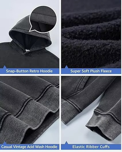 เสื้อสเวตเชิ้ตมีฮู้ดขนาดใหญ่สำหรับผู้ชาย สีพื้น ดีไซน์กระเป๋า แขนยาว ผ้าถัก สวมใส่สบายๆ สำหรับฤดูใบไม้ร่วง - Product Image 6